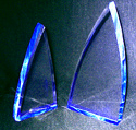 Clear acrylic, mainsail sailing trophies, blue bottom edge
